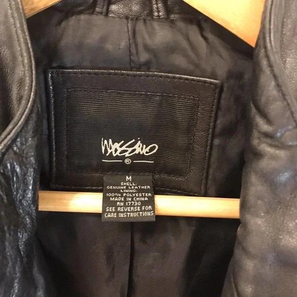 Women’s Genuine Leather Moto Jacket Medium, Black, by Mossimo - Picture 10 of 16